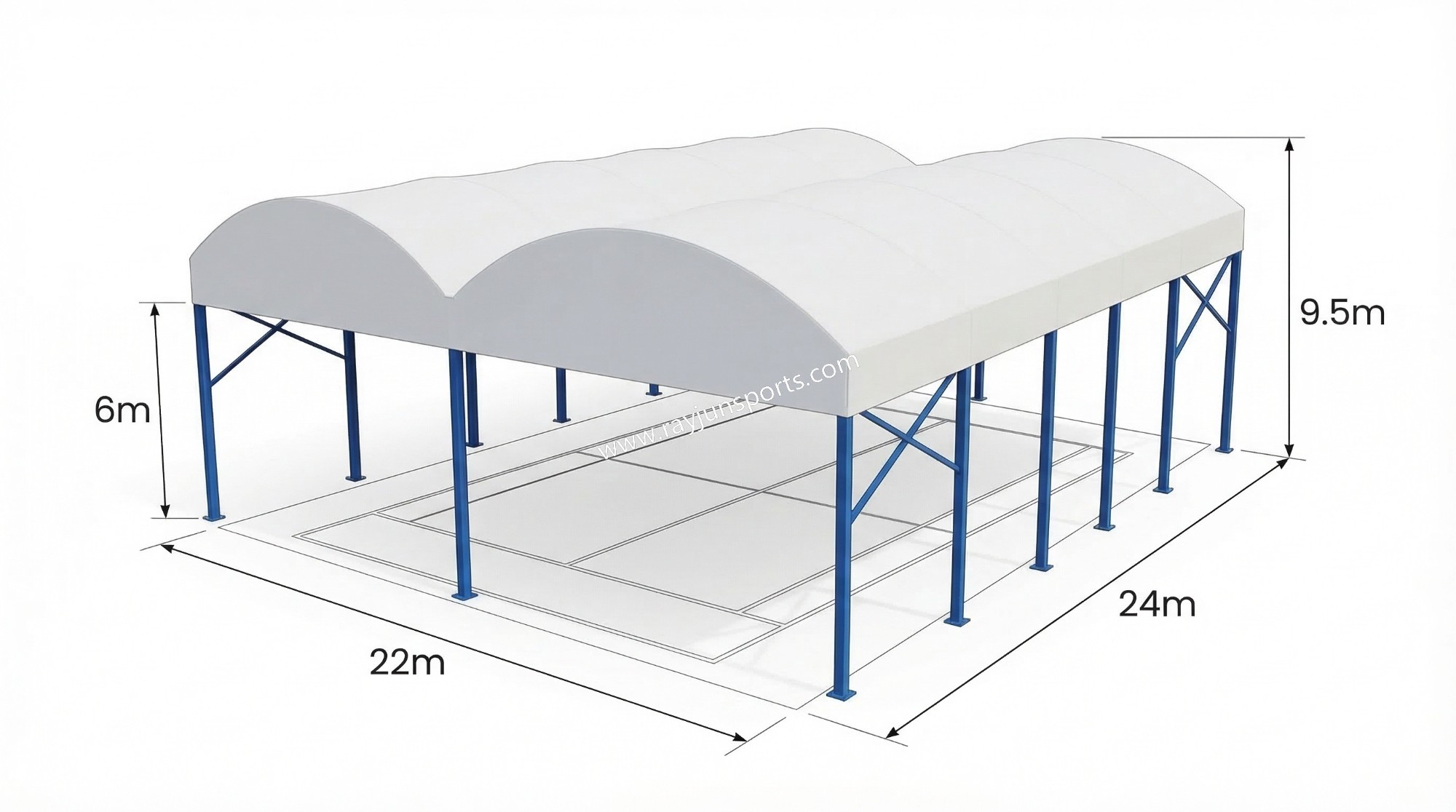 Double Padel Court Canopy